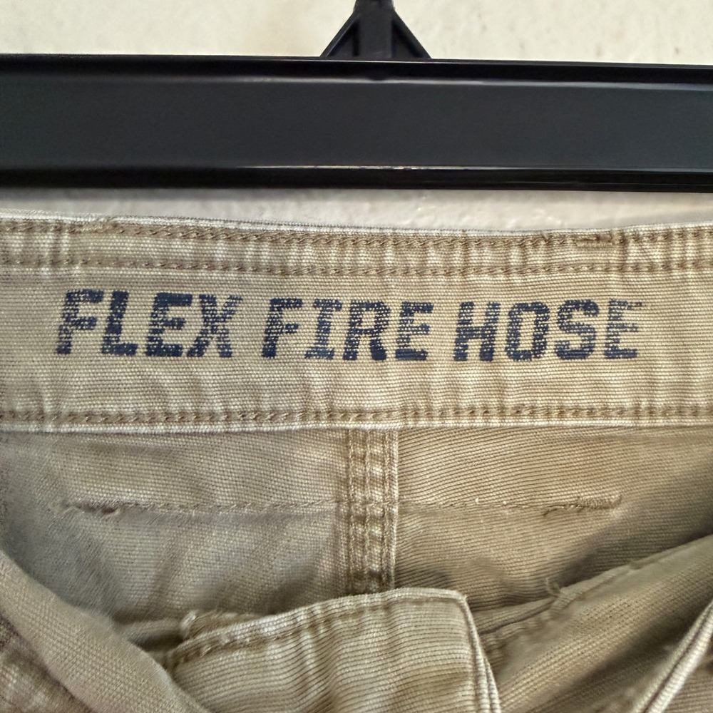 Duluth Mens 35x27* Flex Fire Hose Cargo Pants Workwear Khaki Utility Rugged - Picture 3 of 8